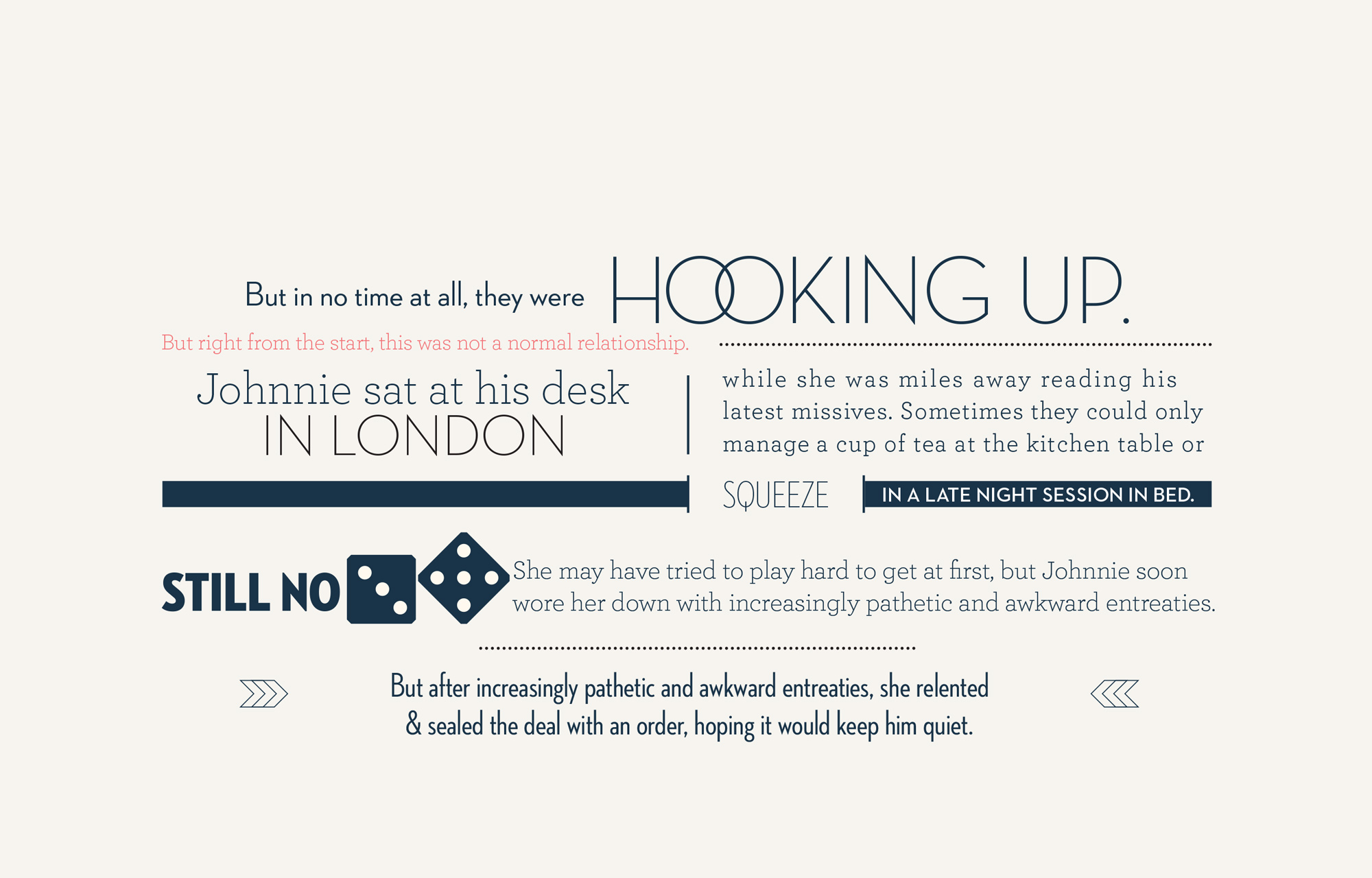 Typographic love story marketing personalised catalogue. Design by Brittany Hurdle